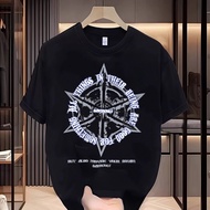Men's short t-shirt with trendy letter print, original design, trendy brand street retro shirt for m