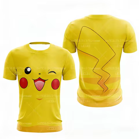 2026 Pocket Monsters Anime Pikachu Adult/Children 3D Printed Summer Non Fading Comfortable Elastic C