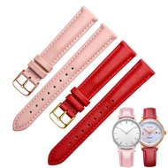 Suitable for Fossil Fossil Watch Strap Women Genuine Leather Strap Blue Bracelet Red First Layer Bel