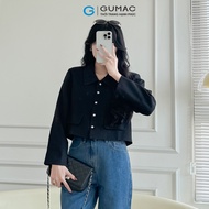 [25.1 - 2.2| Voucher 10-14%] Áo khoác nữ áo khoác dạ dáng lửng form suông phía trước có may hai nắp 