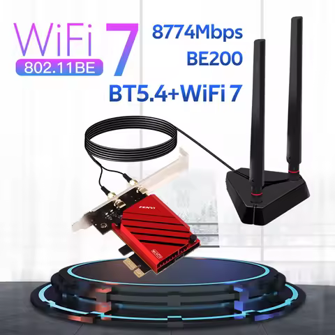 FENVI WI-FI 7 BE200 PCIE WiFi Adapter FV-BE8800 WIfi7 BT5.4 Tri-Band 2.4G/5G/6G Desktop Wireless Net