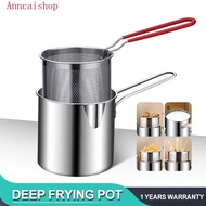 Deep Frying Pot Stainless Steel Deep Fryer Pot With Strainer Kitchen cooking pot Small Fryer Pot