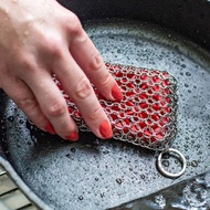 美國LODGE 鑄鐵鍋/碳鋼鍋專用304不鏽鋼鍊網潔鍋刷
