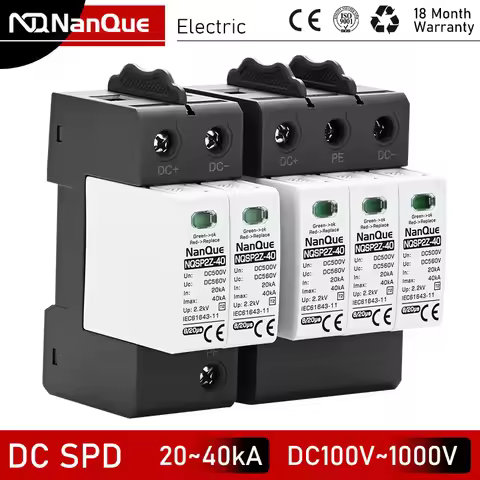 DC SPD 100V 250V 500V 800V 1000V Surge Arrester Protective Lightning Protector 20KA 40KA 60KA New En