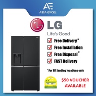 LG GS-L6473EP 617L MATT BLACK SMART INVERTER SIDE BY SIDE REFRIGERATOR WITH AUTOMATIC ICE MAKER AND 