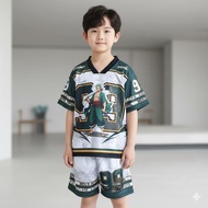 Kids Junior Jersey Set Ages 2-7 Years Zoro Printing Latest Viral Trend
