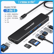 Lemorele TC90 7-in-1 USB C Splitter Port Type C to HDMI +SD/TF+USB A 3.0 + PD C 100W for Macbook, La