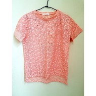 [Second-Hand Clothes] Hollow Lace Pink Top · Second-Hand