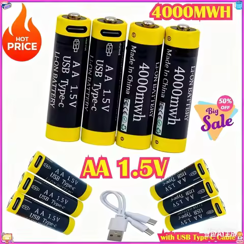 Brand new AA lithium battery 1.5v 4000MWH rechargeable lithium ion battery for small fan battery wit