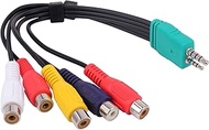 Replacement for Samsung TV Component Adapter, 0.3m 3.5mm Male 2.5mm Male to 5RCA Female Plug Audio V