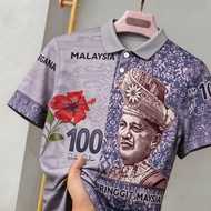 Stock Malaysia Ringgit RM 50-1000 Polo Shirt Currency Banknote Print Collared baju lelaki Breathable
