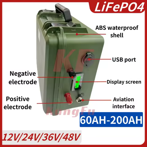 KF Lithium Battery 60-200AH 12V 24V 36V 48V Bluetooth BMS for Solar Inverter EV Fishing Boat - Lifep