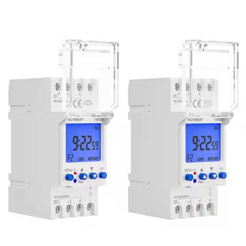 2 Channels Digital Timer Switch with Two Relay Independent Outputs 7 Days Programmable Time Switch R