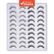 Twenty pairs (2 styles) of natural and realistic false eyelashes