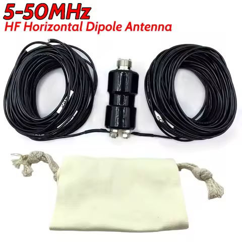 5-50MHz HF Horizontal Dipole Antenna Portable Ham Radio Shortwave Antenna Pocket HF Antenna for Radi