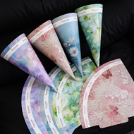 [1 PCS] Cone Bouquet | Cone Flower Bouquet Paper | Flower Holder | Ice Cream Flower Bouquet | Shop D