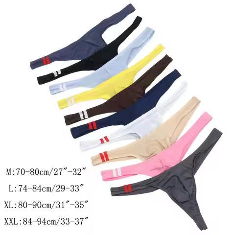 Men's Bikini G-strings Lingerie Underwear Smooth Briefs Tangas Thongs Underpants Men Low Waist Panti