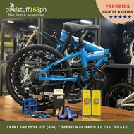 Trinx Intense 20” (406) 7 Speed Mechanical Disc Brake Folding Bike FREE Headlight, Tail Light, Grip