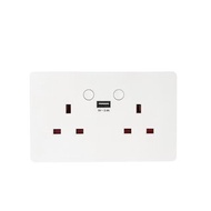 UKGpro - 白色膠面1USB 2.4A牆壁智能插座充電器(UWS-2S1U2W-PWH)
