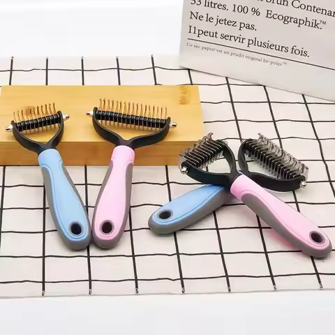 New Professional Pet Cat Hair Removal Comb Brush Dog Grooming Shedding Tools Puppy Hair Shedding Tri