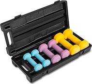 Yes4All Dumbbell Neoprene Set With Case, Weights Dumbbells Set & Hand Weights for Women, Weights Set