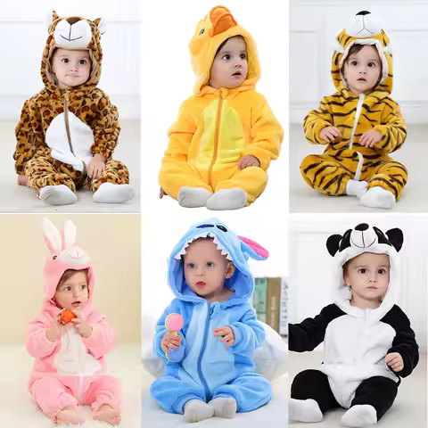 Baby Romper Jumpsuits Buy More Piece to Save Shipping Kid Cosplay Winter Flannel One-Pieces Hooded S