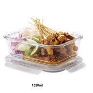 Gorme 1.5L Rectangular Glass Food Storage Container with Lid / Lunch Box  /  Microwave & Oven Safe