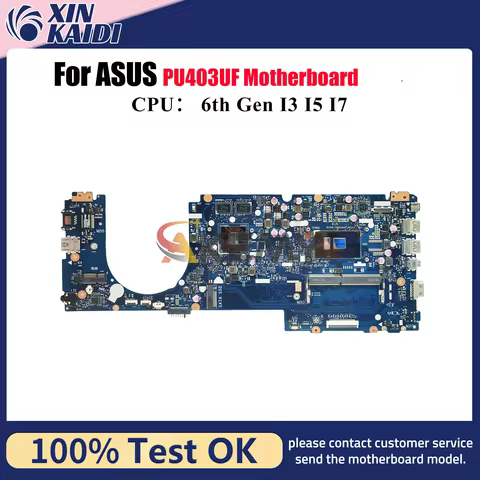 PU403UF Laptop Motherboard For ASUS VivoBook PU403UF PU403U Notebook Mainboard With I3 I5 I7 CPU 100