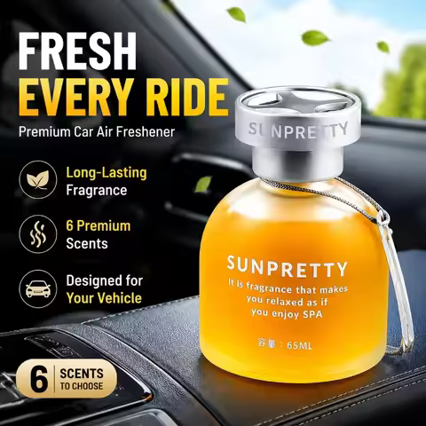 Car Seat Air Freshener Perfume Bottle Essential Oil Diffuser, ABS Glass Long-Lasting Fragrance, 6 Sc
