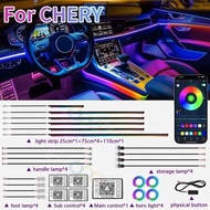 RGB 22in1 Car Interior Acrylic Car Ambient Lights For CHery Tiggo 2 3 7 4 5x Kimo Qq6 s21 Qq3  s11 A
