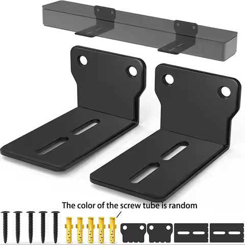 Soundbar Mount Wall Brackets Anti-Drop Universal Sound bar Mounts Under TV Speaker Shelf Mounting Ho