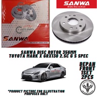 TOYOTA MARK X GRX130 2.5C G S SPEC (FRONT) BRAKE DISC ROTOR -BRAND SANWA 356MM