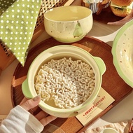 Ceramic pot for bread and butter. Instant noodle pot (Free chopsticks)