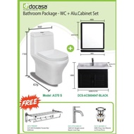 DOCASA TOILET BOWL (A370) +DCS-ACS604047-BLK ALUMINIUM CABINET SET