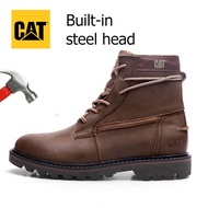 Caterpillar authentic first layer leather shoes CAT high-top Martin boots retro boots steel finger anti-smashing safety boots