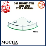 MOCHA Italy Corner Glass Shelf 250mm x 250mm (M313)