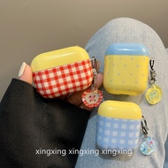 Colorblock Plaid & Polka Dot AirPods 4 Case, Korean Style AirPods Pro 2 Case, Cute AirPods 1/2 Case,