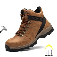 กันน้ำ Borwn สีความปลอดภัยรองเท้าผู้ชาย Steel Toe รองเท้าทำงาน Unisex เดินป่า Trail Anti-Smash Non Slip Botas แพลตฟอร์มรองเท้า Hombre