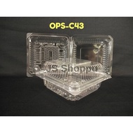 BENXON OPS C43 Disposable Plastic Clear Bakery Container (100pcs+-) Kuih Container / OPSC43 / C43