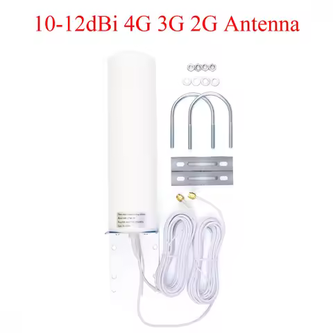 10-12dBi 4G LTE Antenna 698-2700MHz 4G 3G 2G Outdoor Antenna Dual SMA Male 5m/16.4ft Cable for Route