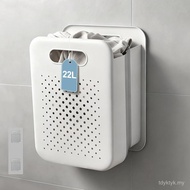 Small Collapsible Laundry Basket, Space-Saving Wall-Mounted Hamper, Detachable Hanging Organizer for