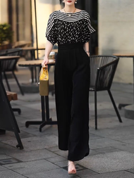 Jumpsuit Dáng Dài Phối Hoạ Tiết Xếp Ly Eo Cao Cấp - Glady G229 - Jump Dáng Dài Tôn Dáng Cao Cấp Phon