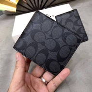 Black Leather Coach Wallet For Men