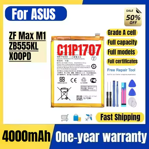 C11P1707 for ASUS ZF Max M1/ZB555KL/X00PD Phone Battery High Quality High Capacity Replacement Bater