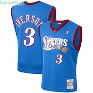 imjd NBA Jersey Men's Philadelphia 76ers #3 Allen Iverson Royal Hardwood Classics Swingman Blue Jers