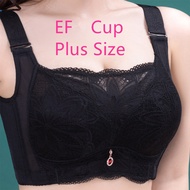 Plus Size EF Cup Bra Sexy Lace Wireless Full Cup No Spange Big Cup Bra With 7hooks Adjustable Underw