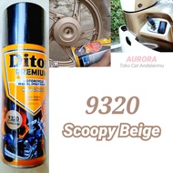 Pilox Diton Premium Scoopy Beige 9320 Coklat Muda Cream Krem Metallic Metalik Cat Pylox Pilok 400ml