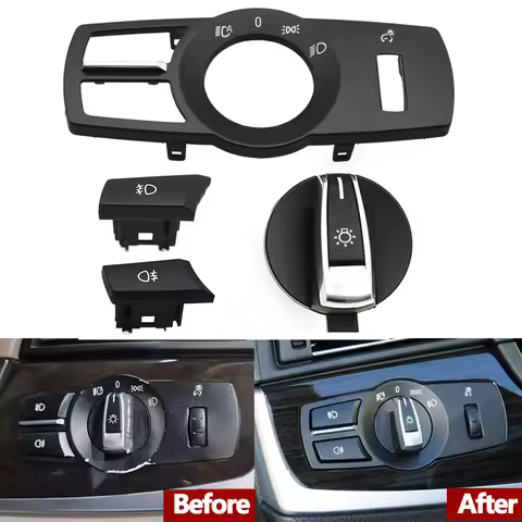 Foglight Button Head Lamp Rotary Headlight Switch Cover For BMW 5 Series 5GT 6S 7S X3 X4 F01 F02 F10