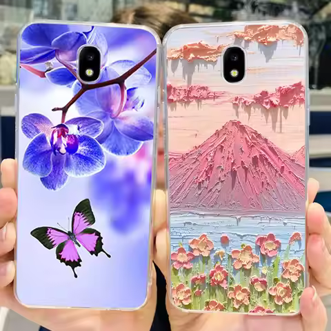 For Samsung Galaxy J3 2017 Case J330 J330F TPU Cover Fashion Butterfly Clear Silicone Soft Coque For