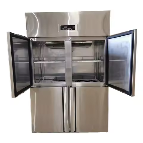 Commercial Hotel Home Use Upright Refrigerator Four Doors Fridge 4 Door Freezer Stainless Steel Chil